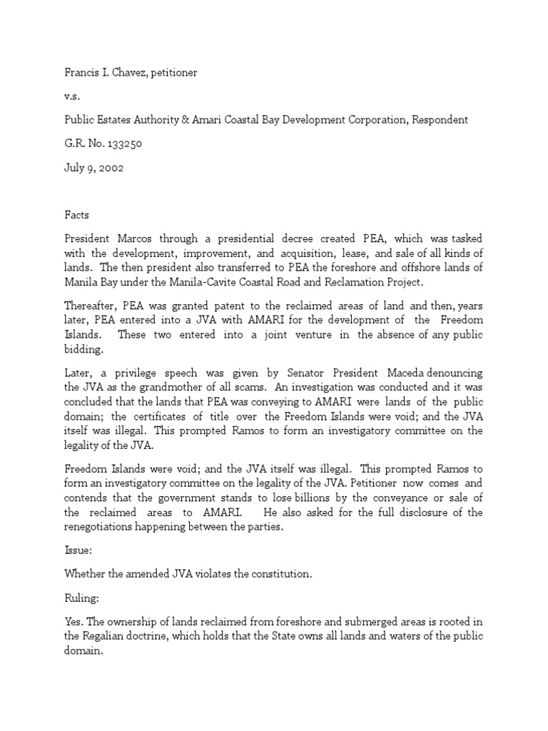 Legal Ruling on PEA-Amari JVA Validity | PDF | Private Law | Justice