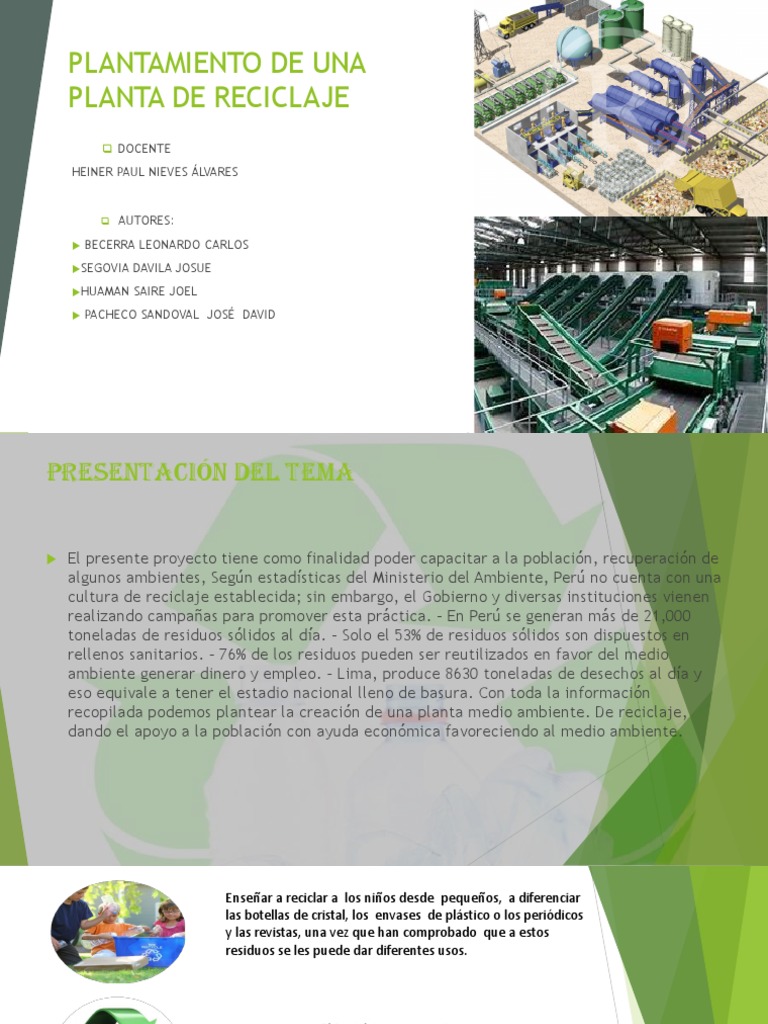 Proyecto de Planta de Reciclaje en Perú | PDF | Residuos | Reciclaje