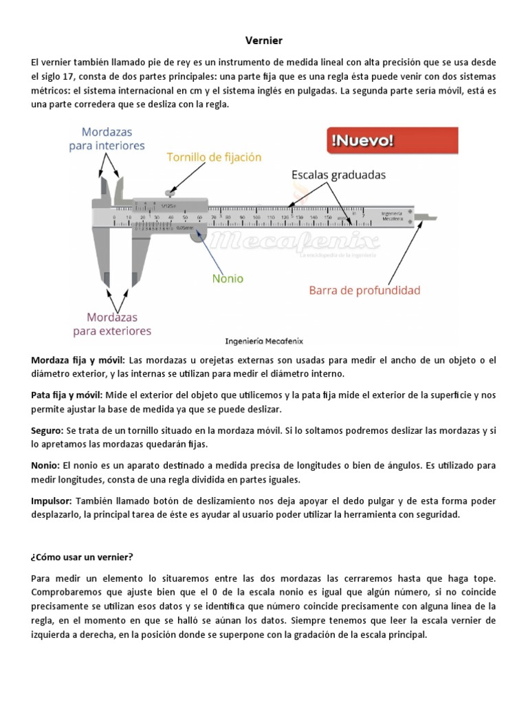 Vernier y Micrometro | Descargar gratis PDF | Herramientas