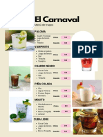 Menu Bebidas Ilustrado Amarillo Pastel 