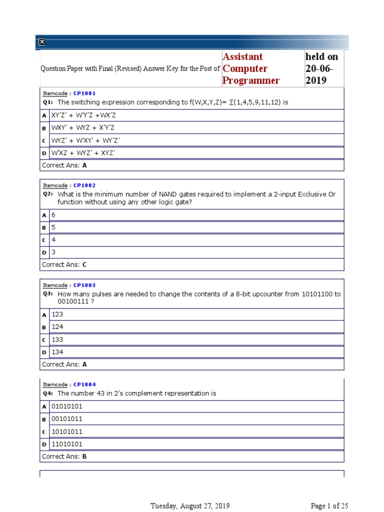 Assistant Computer Programmer PDF | PDF | Relational Model | Computer ...
