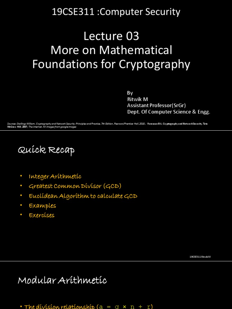 Mathematical Foundations of Cryptography | PDF