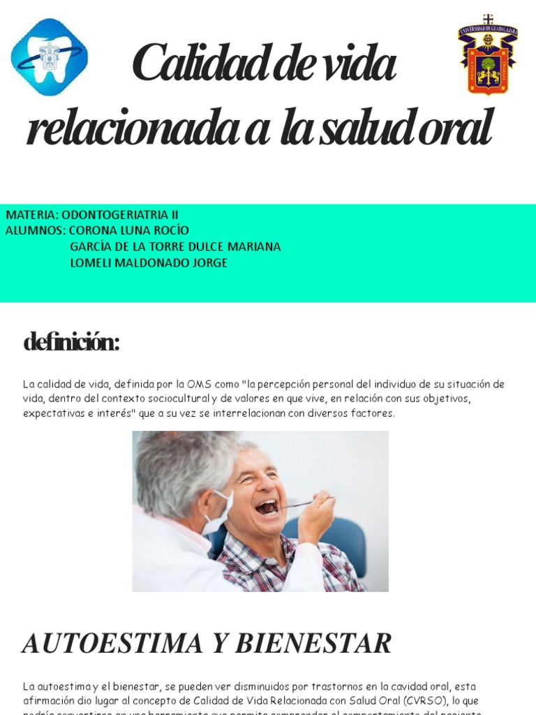 Calidad De Vida Relacionada A La Cavidad Oral Pdf Pdf