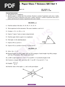 CBSE Sample Paper Class 7 Maths SA1 Set 1 PDF
