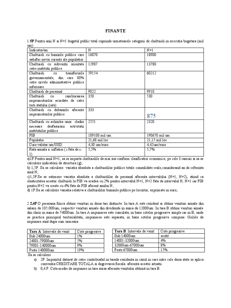 Test Finante | PDF