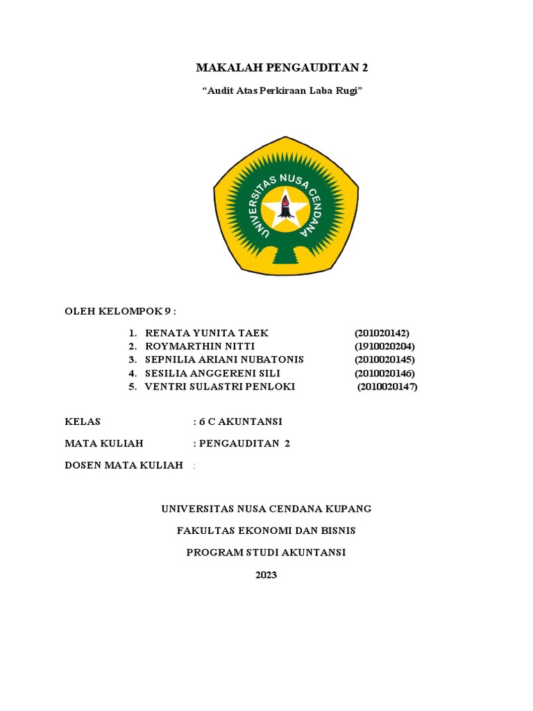 Audit Perkiraan Laba Rugi: Prosedur dan Tujuan | PDF