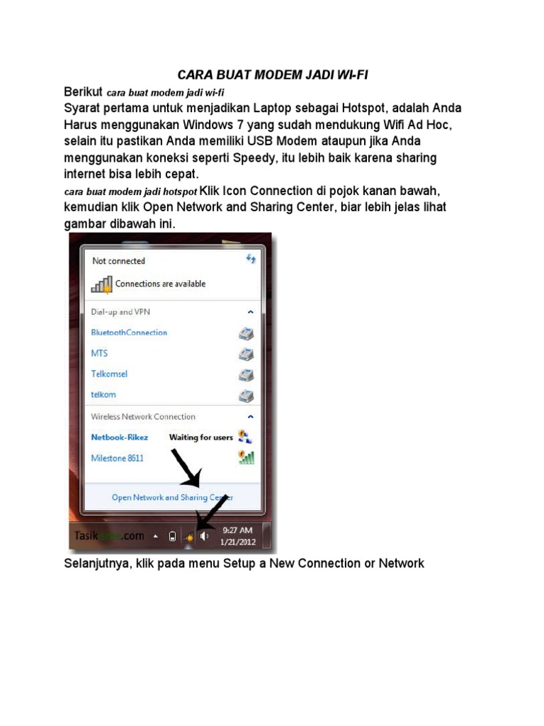 CARA BUAT MODEM JADI WI PDF