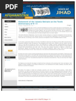 Statement of the Islamic Emirate on the Tenth Anniversary of 9/11 