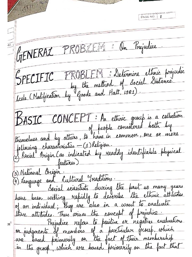 Bogardus Social Distance Scale Writeup PDF PDF