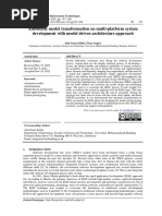 Automatic Model Transformation On Multi-Platform System Development With Model Driven Architecture Approach