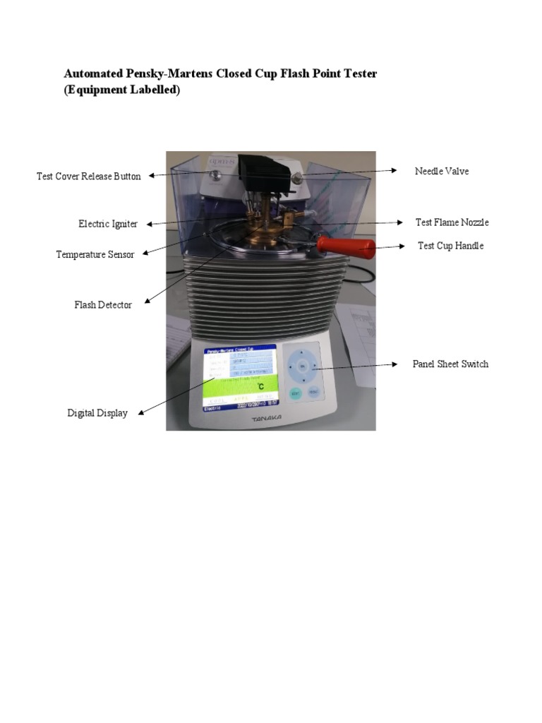 1) Automated Pensky-Martens Closed Cup Flash Point Tester Labelled | PDF