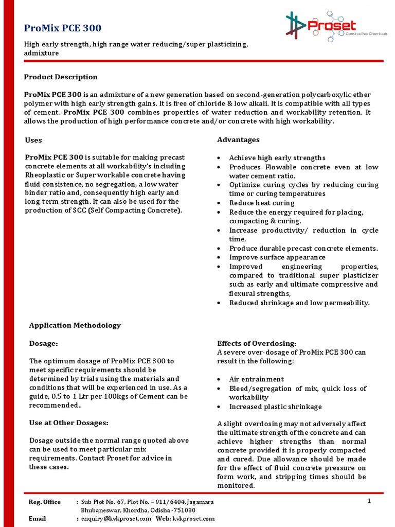 ProMix PCE 300: High-Performance Admixture | PDF | Concrete | Building ...