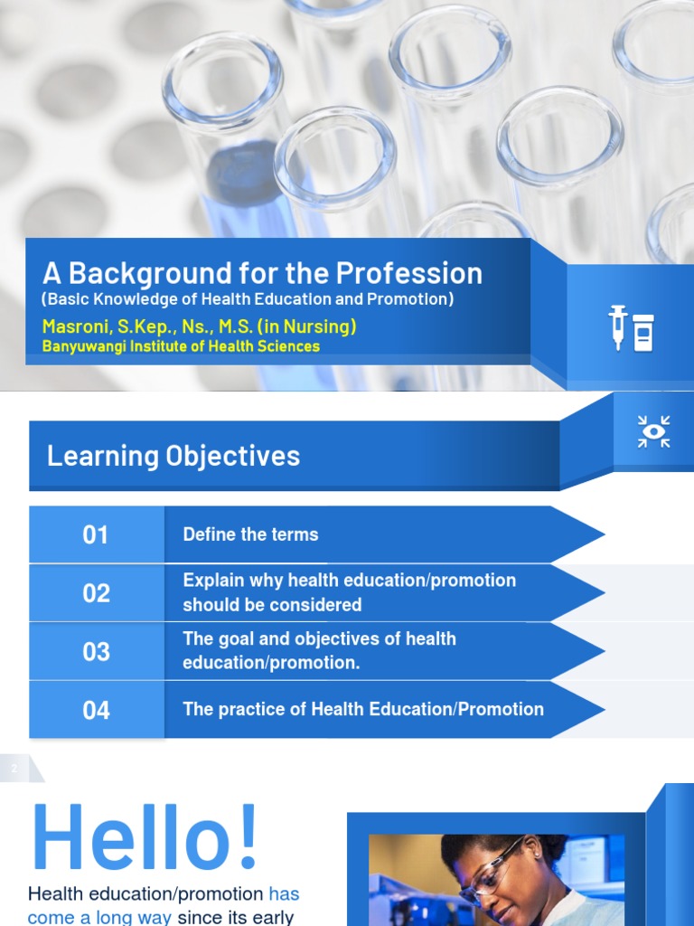 1 A Background For The Profession (Basic Knowledge of Health Education