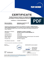 TUV Nord PED certificate Outokumpu Degerfors LP