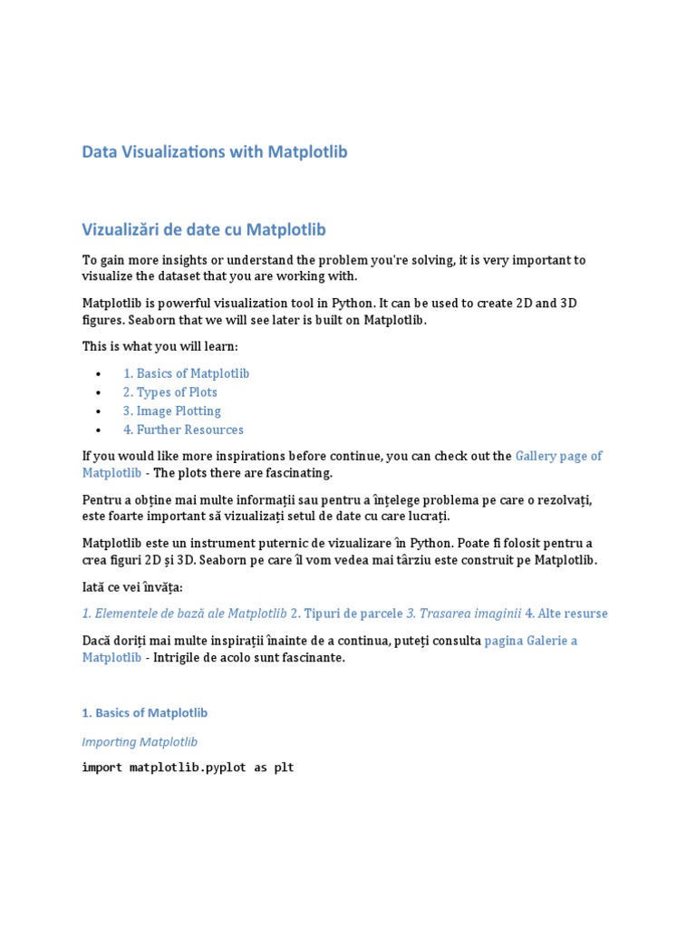 1 Data Visualizations With Matplotlib | PDF