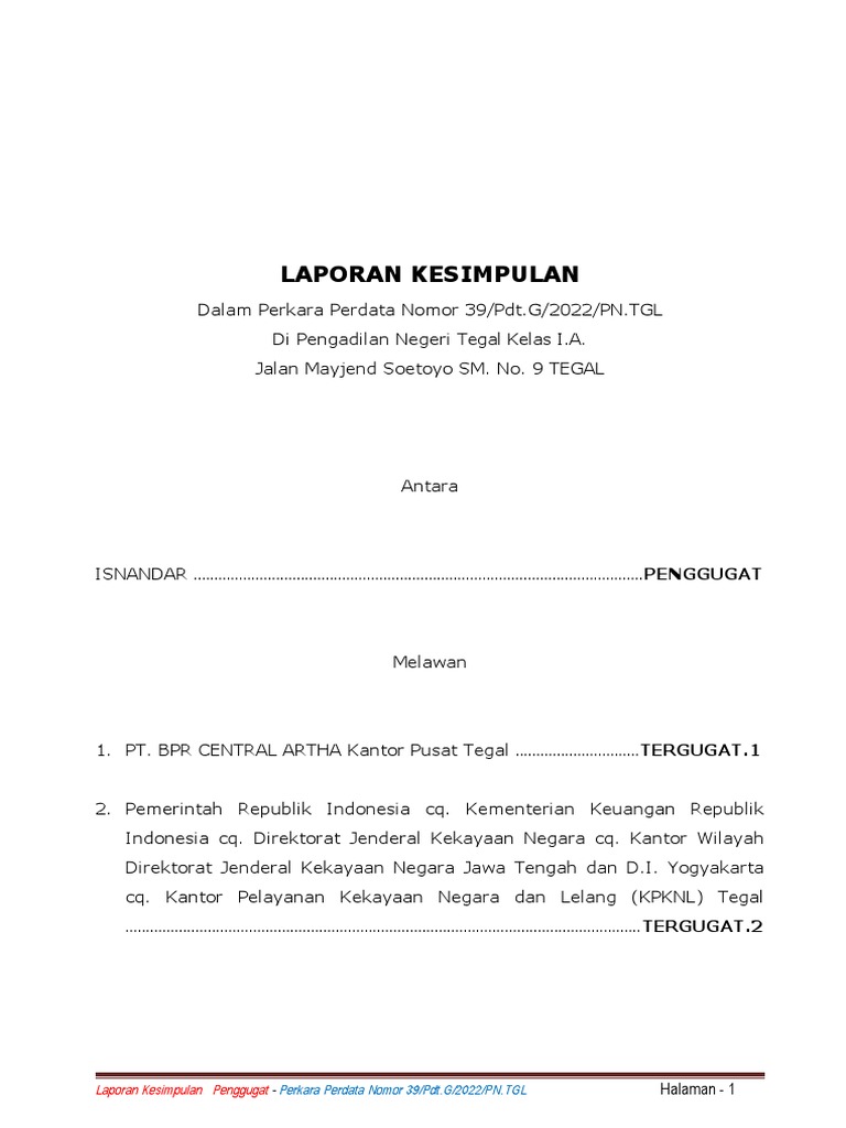 Laporan Kesimpulan Pdf