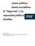 La Represión Política en La Albania Socialista: La "Sigurimi" y La Represión Política y Familiar