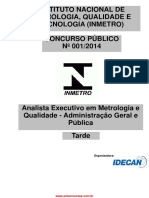 Analista Exec Metrol Qualidade Adm Geral e Pblica