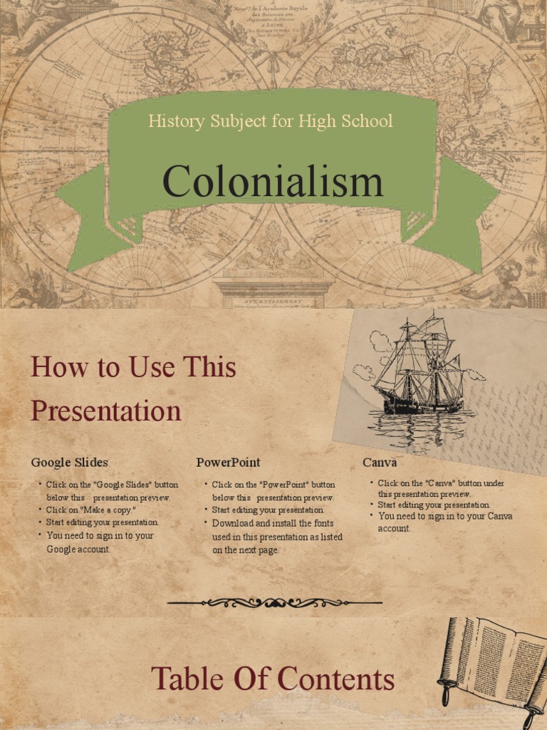 History Subject For High School Colonialism Beige and Brown Vintage ...