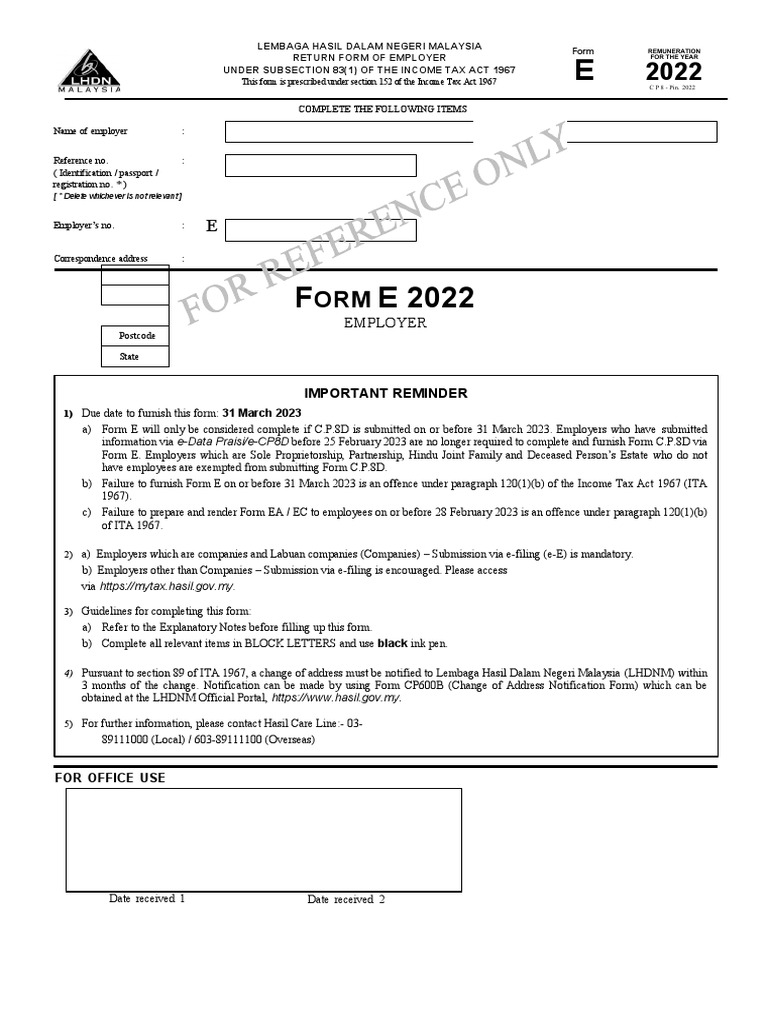 Form e 2022 Bi 16012023 | PDF | Employee Benefits | Pension
