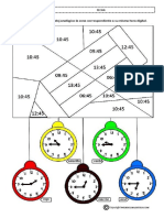 Ficha para Aprender La Hora Nº 1 PDF