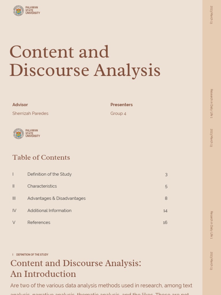 Content and Discourse Analysis Overview | PDF | Qualitative Research ...