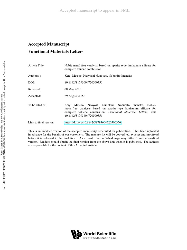 Accepted Manuscript Functional Materials Letters PDF