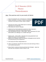 Thermodynamics Imp List