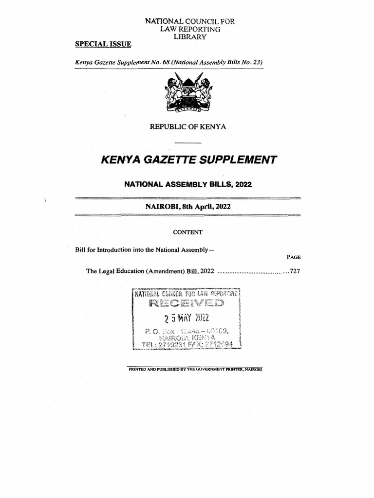 TheLegalEducation Amendment Bill 2022 PDF PDF Legal Education