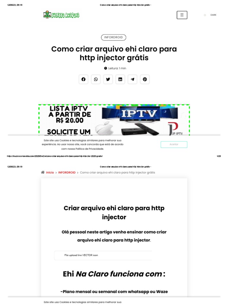 Criar Arquivo EHI Claro para HTTP Injector | PDF | Cookie de HTTP ...
