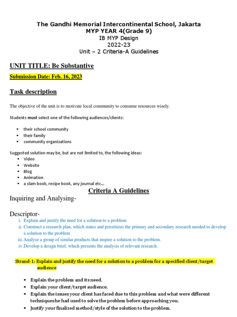 Gr_9_Design_unitII_guidelines2023_cri_A PDF Cognition Cognitive