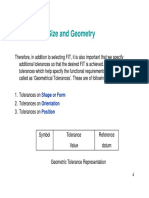 Tolerance of Size and Geometry: Shape or Form Orientation Position