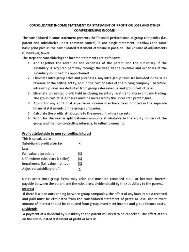 Consolidated Income Statement Guide | PDF | Income Statement | Dividend