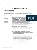 La Unidad Didctica IV. La Evaluacin