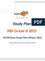 RBI Grade B 70 Plus 20 Days Study Plan New