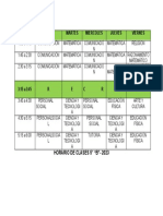 Horario de Clases 5º B