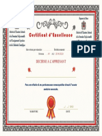 Certificat Dexellence Taalime