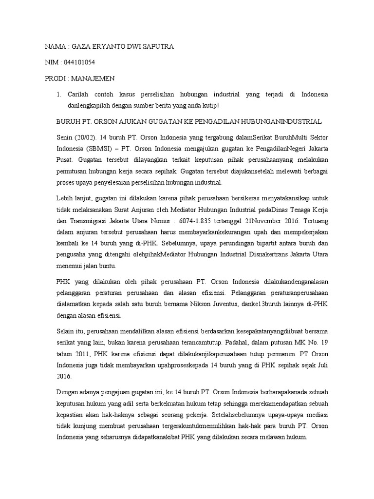 Tugas 3 Hubungan Industrial PDF