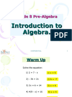 Grade 8 Pre-Algebra