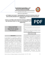 Local actors and institutional performance of the municipalities in the management of public social services