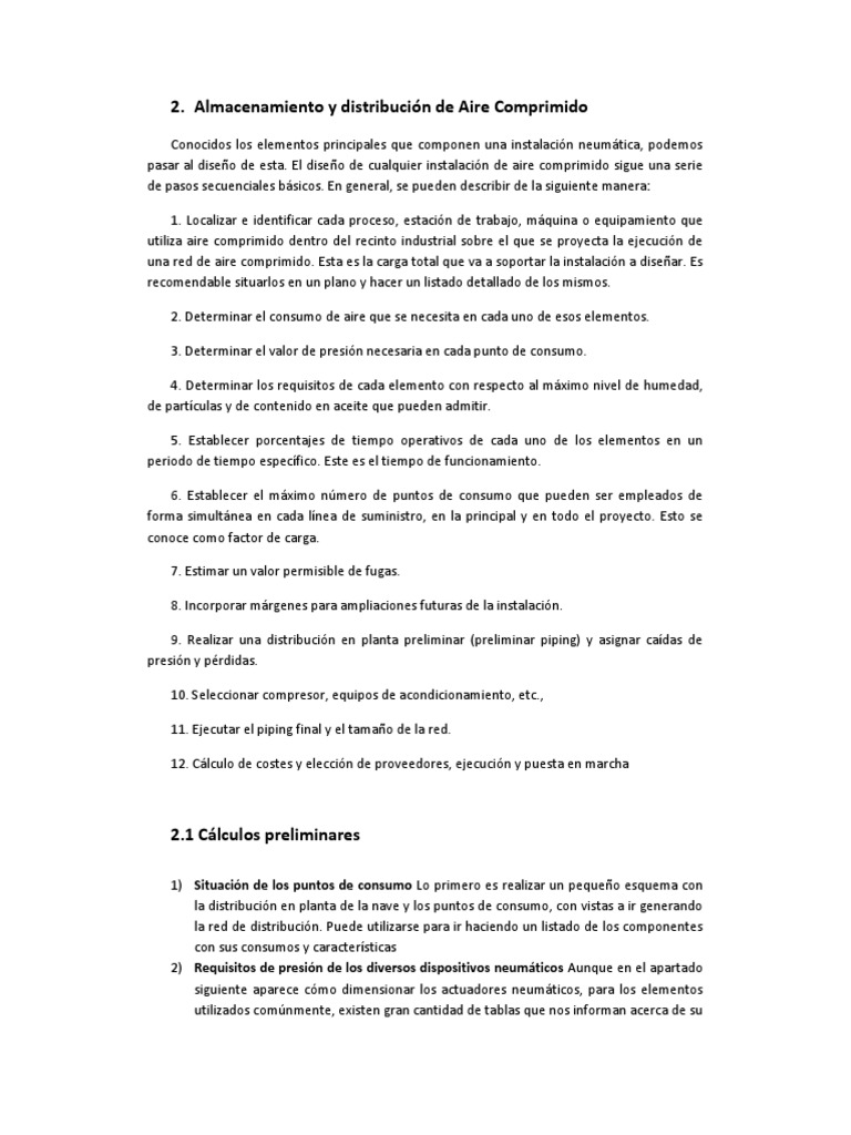 Almacenamiento y Distribución Aire Comprimido PDF PDF Presión