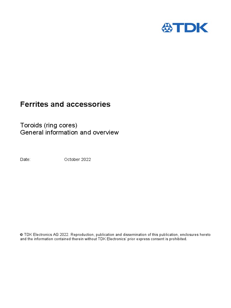PDF Toroids General Information | PDF | Inductor | Inductance