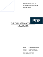 Transistor amplifier frequency response