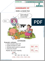 Consonante M para Niños de 5 Años PDF