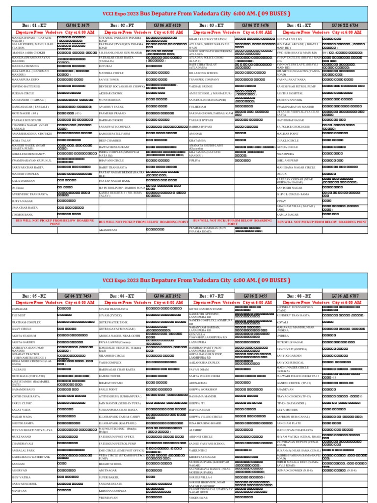 SCHEDULES BY ROUTE visual data 4