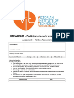 SITXWHS001 - Written Assessment