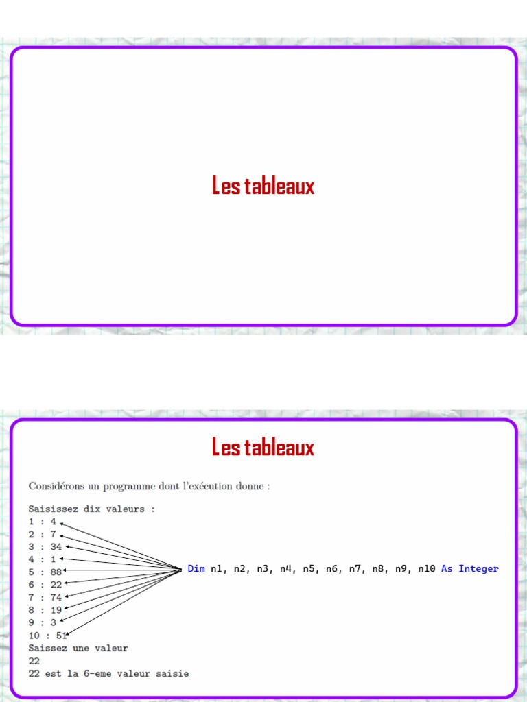 Introduction aux Tableaux en VB | PDF