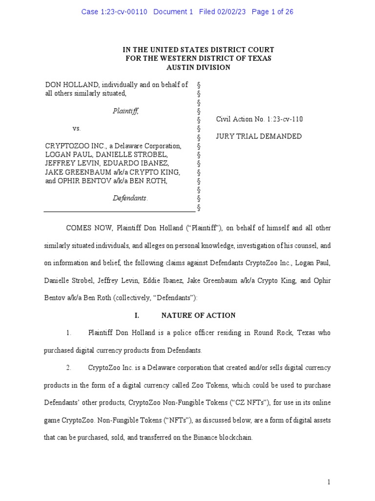 CryptoZoo Fraud Case Overview | PDF | Damages | Cryptocurrency