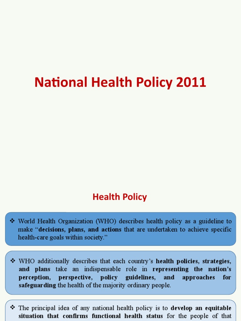 Bangladesh National Health Policy 2011 | PDF | Health Care | Health Policy