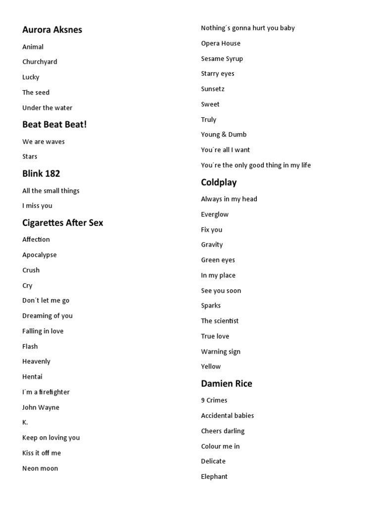 Aurora Aksnes Song Lyrics Compilation | PDF | Song Structure